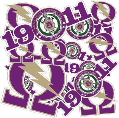 #ad Omega Psi Phi Sticker OPP Omega Man Divine 9 Multiple Size Sheet Decal Laptop $17.88