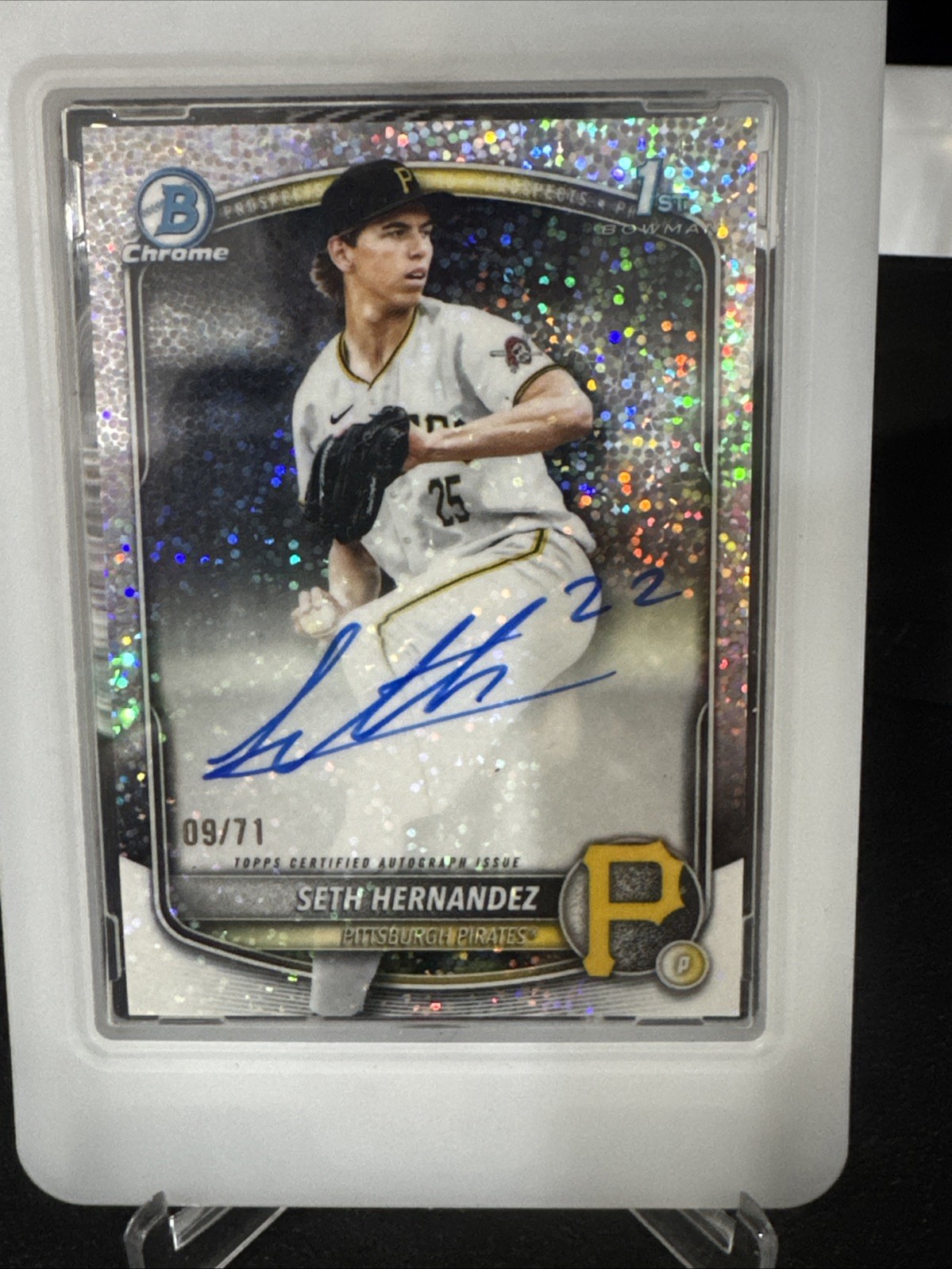 2025 Bowman Draft Chrome Auto 1st - SETH HERNANDEZ - Sparkle Refractor - #/71