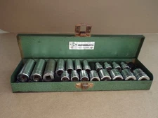 VTG 20 Pc S-K 3/8" Dr 6 Pt Socket / Bit Set SAE USA Metal Case (Please Read)