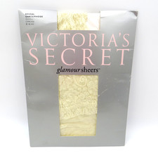 NOS Victoria's Secret Glamour Sheers Sm CREAM Bridal Garterhose Stockings