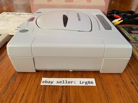 Sega Saturn white Japanese console system complete in box 2 games Pseudo memory