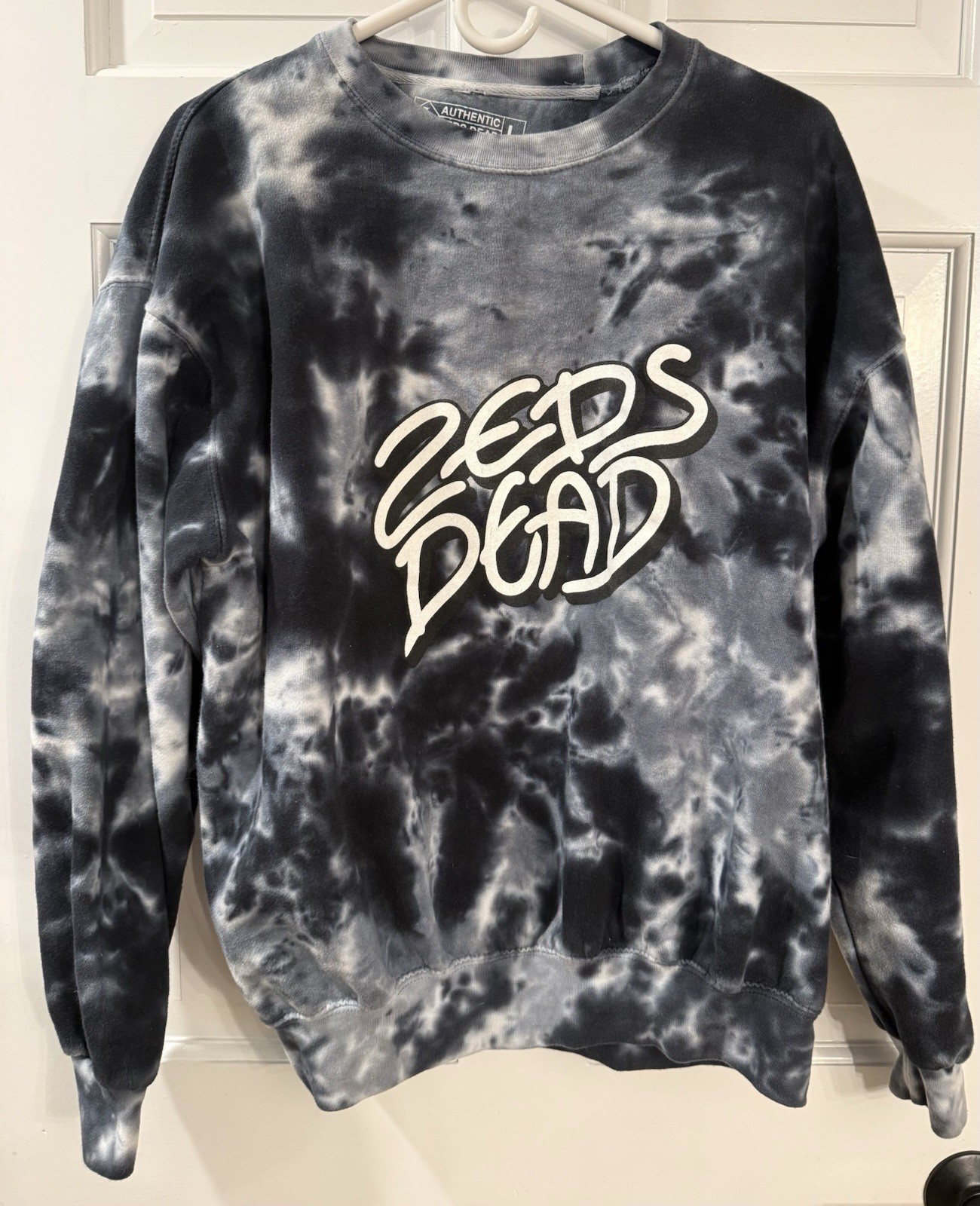 Logo Tie-Dye Crewneck Sweatshirt (Black/Grey)