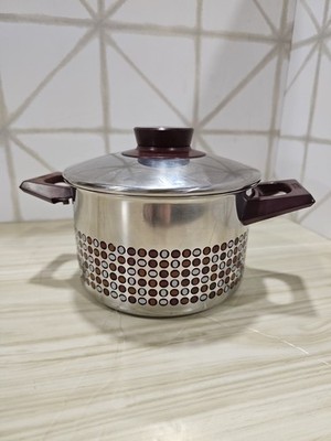 Vintage Rare Mid Century Modern WMF Cromargan Germany Dots Saucepan With Lid