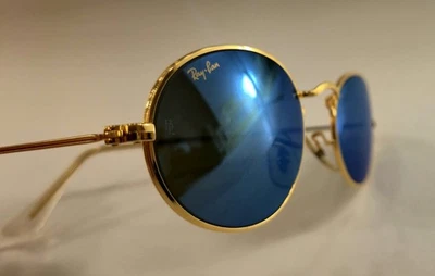 Ray Ban Bausch & Lomb Round Metal W1862 Arista YSAW Blue Lenses 80s Mint - Bild 1 von 4
