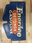 Vintage Energee Detonox Cardboard gasoline sign Double Sided