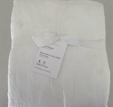 Pottery Barn Belgian Flax Linen F/Q Duvet Cover in White, NWT