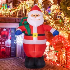 Christmas Inflatable Santa Claus with Green Gift - Toy Bag Size 8 FT