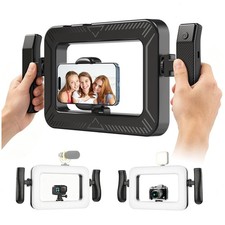Handheld Cell Phone Stabilizer with Light,Phone Light for Video Black...........