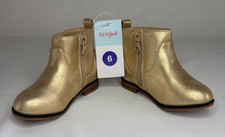 Cat and Jack Little girls gold zip up boots - SIZE 6 Other sizes colors avail