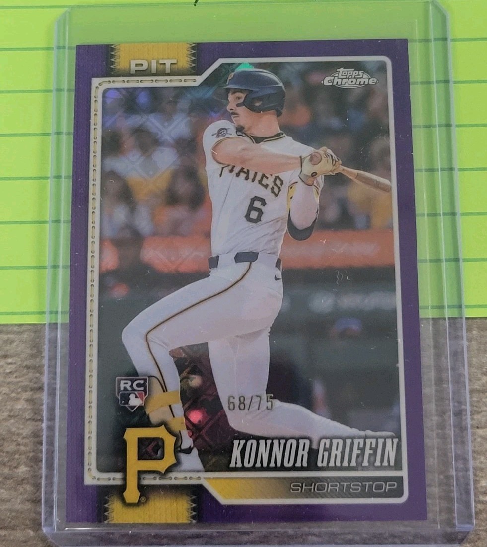 2026 Topps Chrome - Konnor Griffin #74 Purple X-Fractor /75 RC Pirates