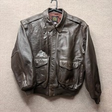 Avirex Type A-2 Leather Flight Jacket Mens 2XL Brown Bomber Made in USA A2