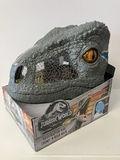 2017 Jurassic World Velociraptor Blue Chomp 'N Roar Dinosaur Mask NEW SEALED