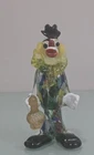 Vintage Art Glass Clown Figurine Murano Style Hand Blown Multicolor 7”