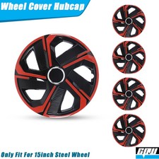 15in Black Matte Red Lacquer Wheel Covers Hub Caps For R15 Auto Tire Steel 15in Black Matte Red Lacquer Wheel Covers Hub Caps For R15 Auto Tire Steel