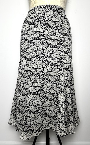 Ralph Lauren 22W Seide Chiffon Midi Rock Blumen gefüttert plus fließend leicht NEU