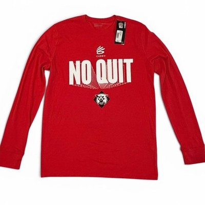Under Armour Curry No Quit Long Sleeve T-Shirt Red Small Basketball Graphic Tee