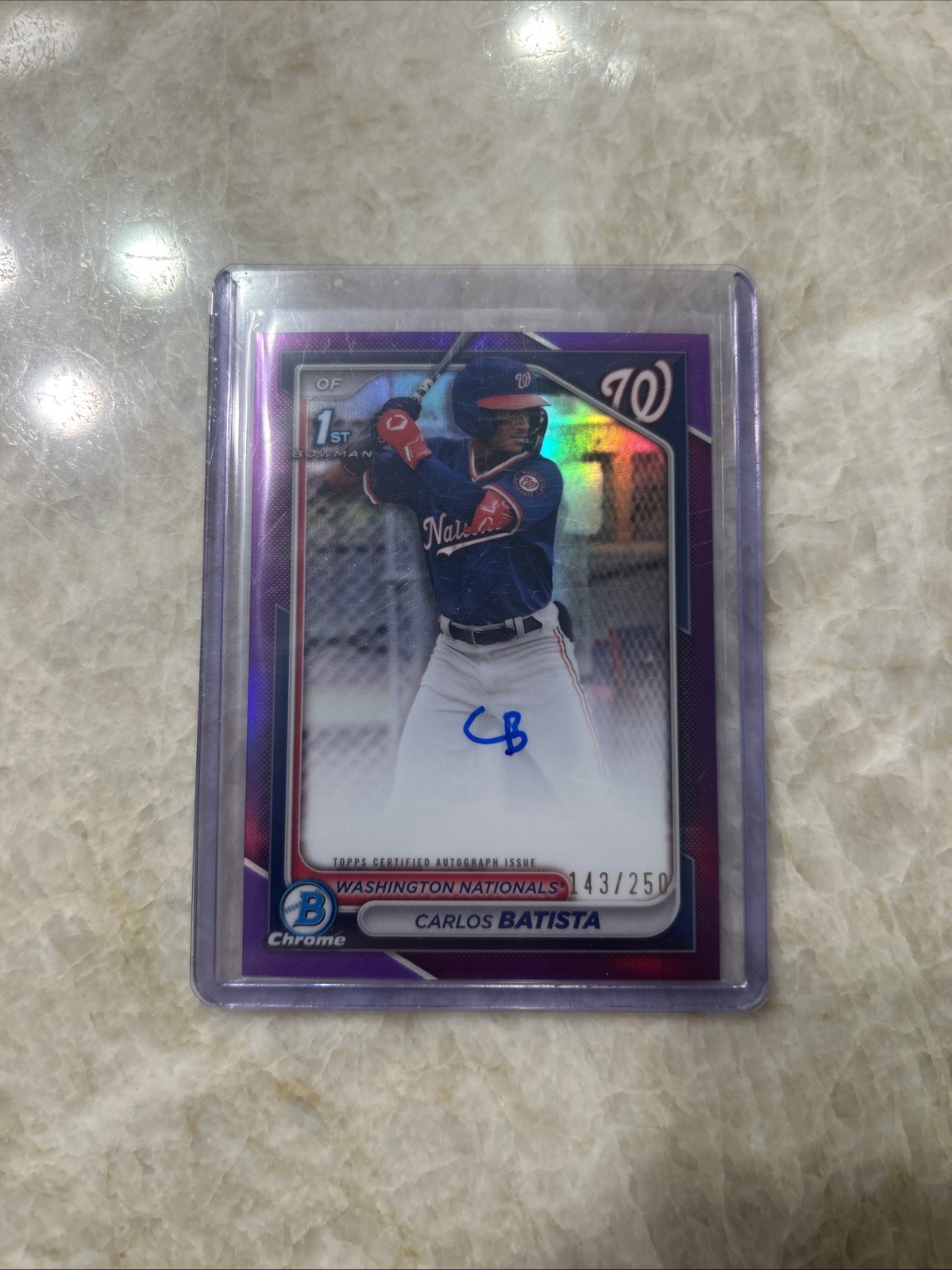 2024 Bowman Chrome Carlos Batista Prospect Auto Purple Refractor 1st /250