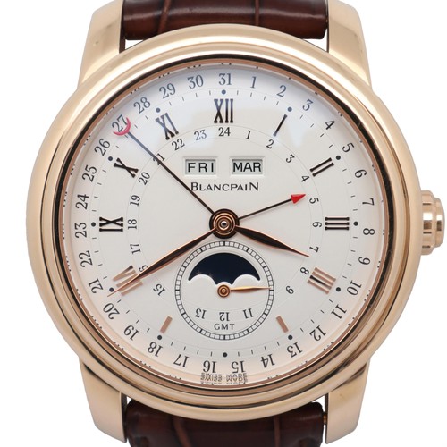 Blancpain 4276-3642a-55b Le Brassus 42mm 18K Rose Gold Moonphase Calendar Watch