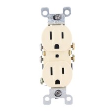 LEVITON 5320-IMP DUPLEX RECEPTACLE, 2-POLE, 3-WIRE, 15A, 125V, IVORY 10-PACK