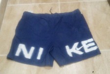 Vintage 90s Men's Nike Swim Trunks Board Shorts White Tag Spell Out Blue Sz L