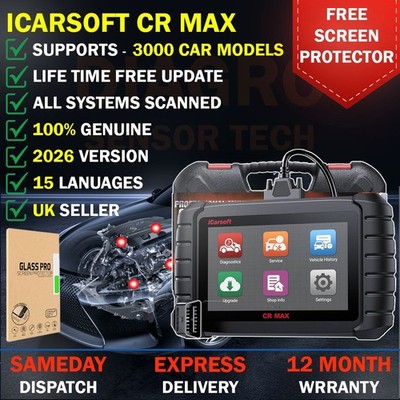 iCarsoft CR MAX - 2026 ALLE Marken OBD2 Auto Diagnose Scan Tool - UK Verkäufer