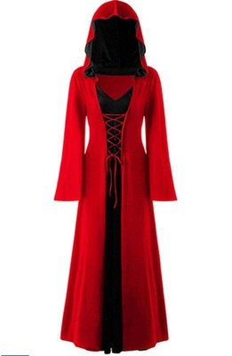 Vintage Hexenkleid Halloween Vampir Kostüm Damen Übergröße Renaissance Kostüm