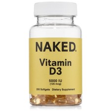 Naked Vitamin D3 5000 IU High Potency D 200 Count Pack of 1