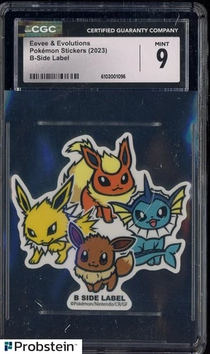 2023 Pokemon Stickers B-Side Label Eevee & Evolutions CGC 9 MINT