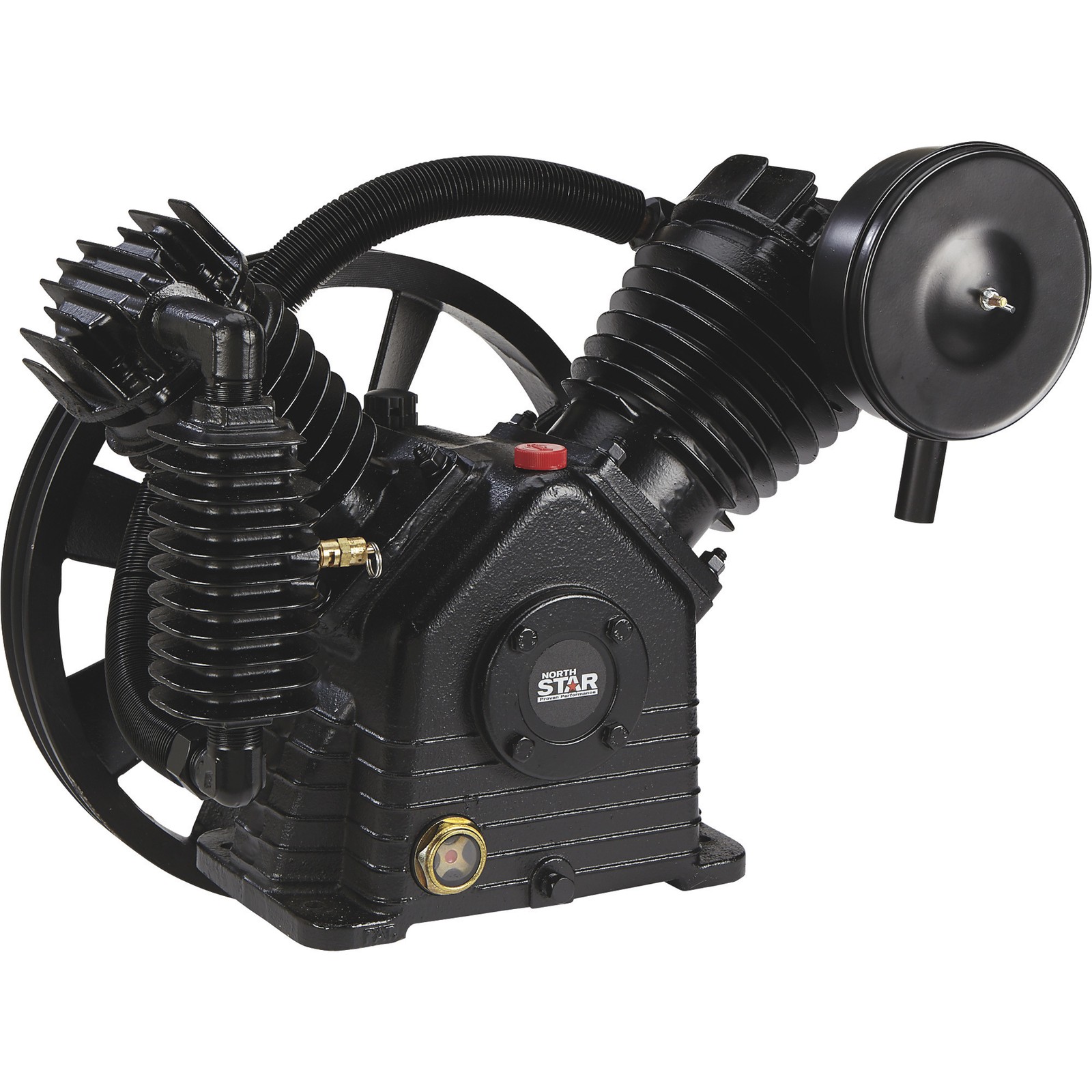 Pump, 2-stage, 2-cylinder, 24.4 Cfm @ 90 Psi, 175 Max.