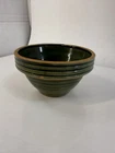 Vintage McCoy Green Ribbed Small Mixing Bowl: 1920s Stoneware #6/9