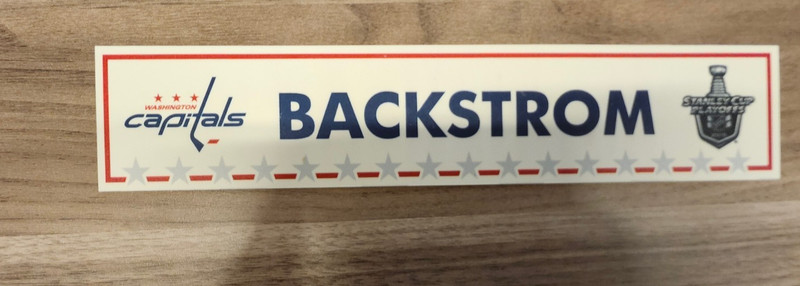 Washingtonpitals Nicklas Backstrom Locker Room Name Plate 2015 Playoffs