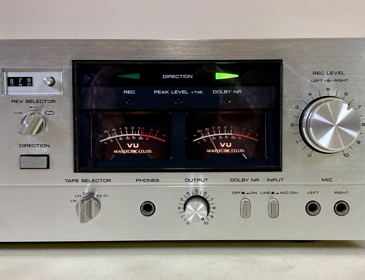 【通電確認済】AKAI CS-732D カセットデッキ 当時物 ヴィンテージ Akai CS-732D Vintage Auto Reverse Cassette Deck, Reconditioned