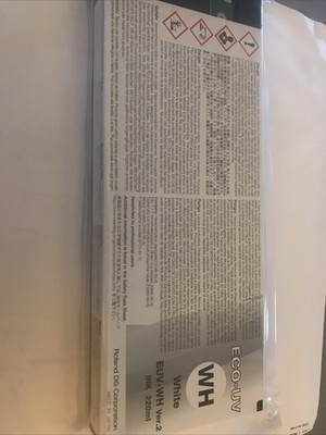2 220ML ECO-UV WHite EUV2 Ink For Roland LEF-300 LEF-20 LEF-12 LEJ-640, etc.