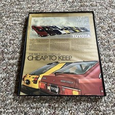 Vintage 1980s Toyota Corolla Print Framed Size 8x10