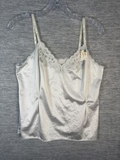 1970's Vintage Vanity Fair Camisole Tank Top off White Nylon Size 36 Medium NWT