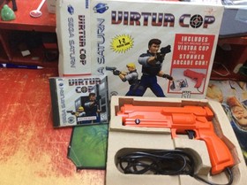 Virtua Cop Sega Saturn with Stunner Arcade Gun Complete in Box CIB