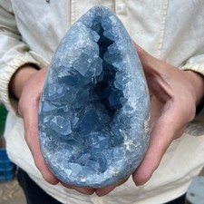 3.5lb Natural Blue Celestite Crystal Geode Quartz Cluster Mineral Specimen