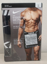 Nike KE1015O001 Men  s Sz L Black Essential Micro Boxer Briefs 3-Pk
