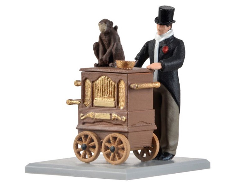 Scène animée Viessmann 1549 joueur d'orgue de barbarie miniature HO 1/87 en plastique
