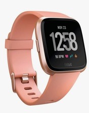 Fitbit Versa HRM Activity Fitness Tracker Rose Gold With Pink Strap 
