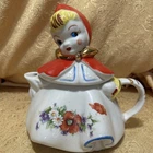 Vintage Original Hull Regal China Little Red Riding Hood Teapot 8"