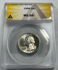 1958  Washington US Silver Quarter,  MS65 by ANACS,   a SUPERB looking coin!!!
