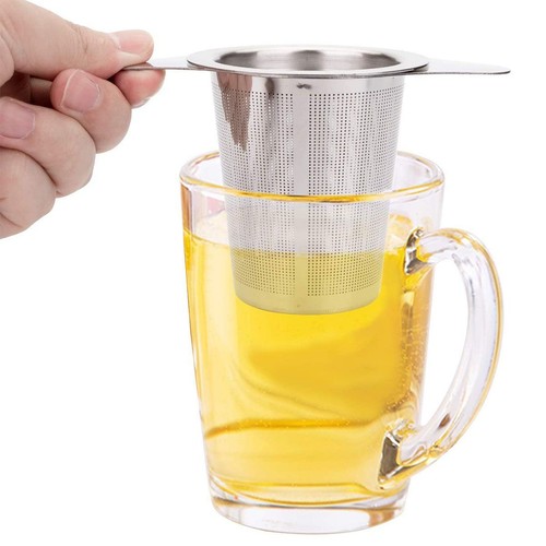 Tee-Ei Netz Loseblatt Kräutersieb Griff Edelstahl Filter mit Deckel - Bild 4 von 12
