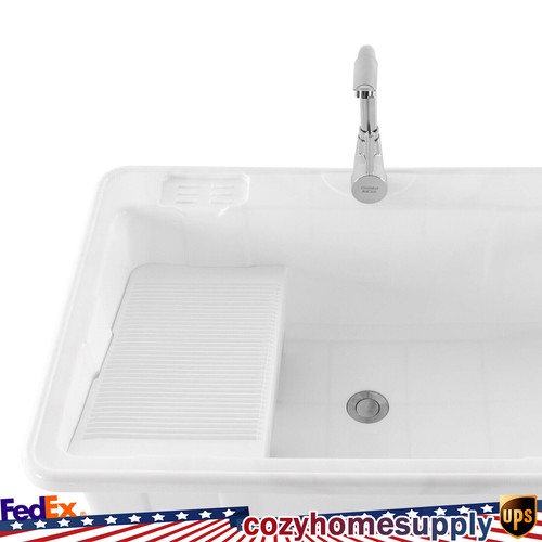 Utility Sink Laundry Tub with Faucet & Basement for Laundry Room Garage or Shop - Picture 10 of 18