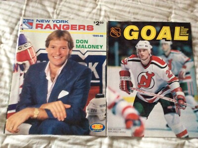 NEW YORK RANGERS Hockey Program -Don Maloney 10/13/1985 vs Devils with Goal Mag