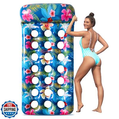 #ad Inflatable Pool Floats Raft Oversized for Adults Cooling Pool Float Contou