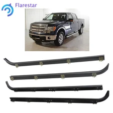 Window Sweep Felts Seals Weatherstrip For 87-96 Ford Truck Inner & Outer Black 4