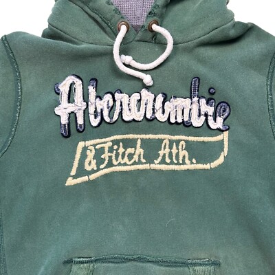 GREENY 00s ABERCROMBIE AND FITCH フーディ Abercrombie & Fitch Hooded Sweatshirt Mens M Green Athletic Faded