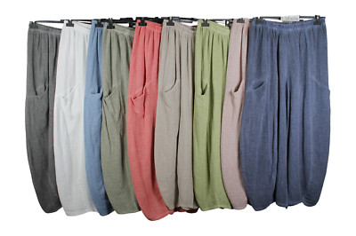 NEW LADIES SUMMER 2025 LIGHTWEIGHT 2 POCKETS COMFY 2 POCKET HAREM STYLE TROUSERS