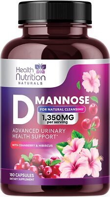 D-Mannose Capsules 1350mg with Cranberry, Support & Cleanse, Bladder Health